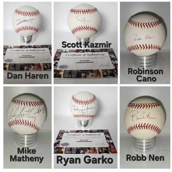 lot of 6 signed autograph baseballs 90s 00s era Scott Kazmir Robinson Cano etc